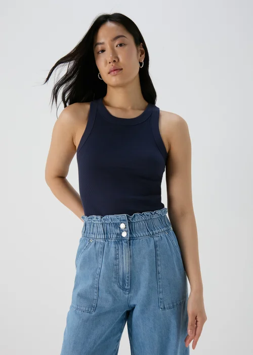 Navy High Neck Vest - 8 Image 1