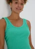 Turquoise Scoop Neck Ribbed Vest - Size 8 Image 3