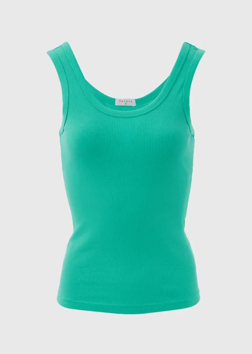 Turquoise Scoop Neck Ribbed Vest - Size 8 Image 5