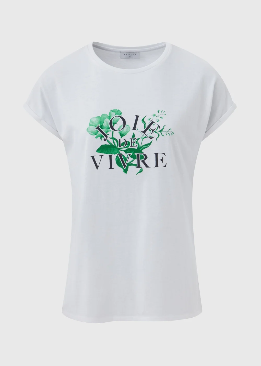 White Floral Print Slogan T-Shirt - S Image 5
