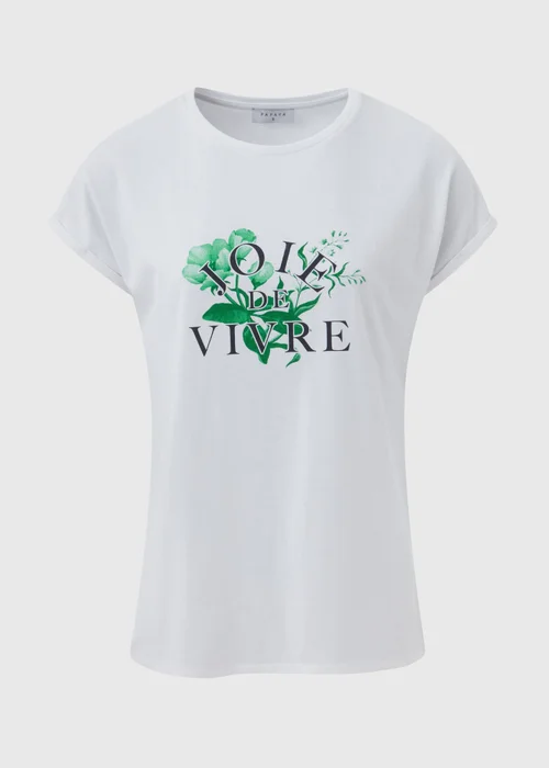 White Floral Print Slogan T-Shirt - S Image 5