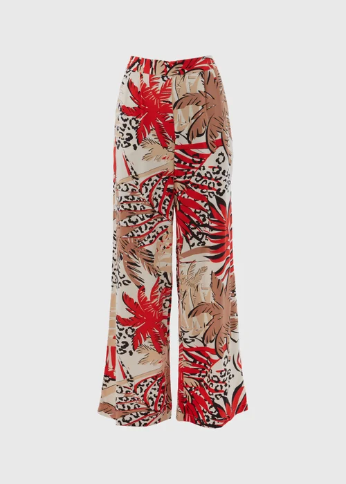 Multicolour Scarf Print Wide Leg Trousers - 8 Image 5