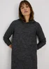 Grey Hooded Ribbed Dress - S Image 3