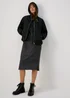 Grey Hooded Ribbed Dress - S Image 1