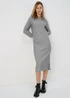 Hooded Grey Pullover Dress - S Image 1