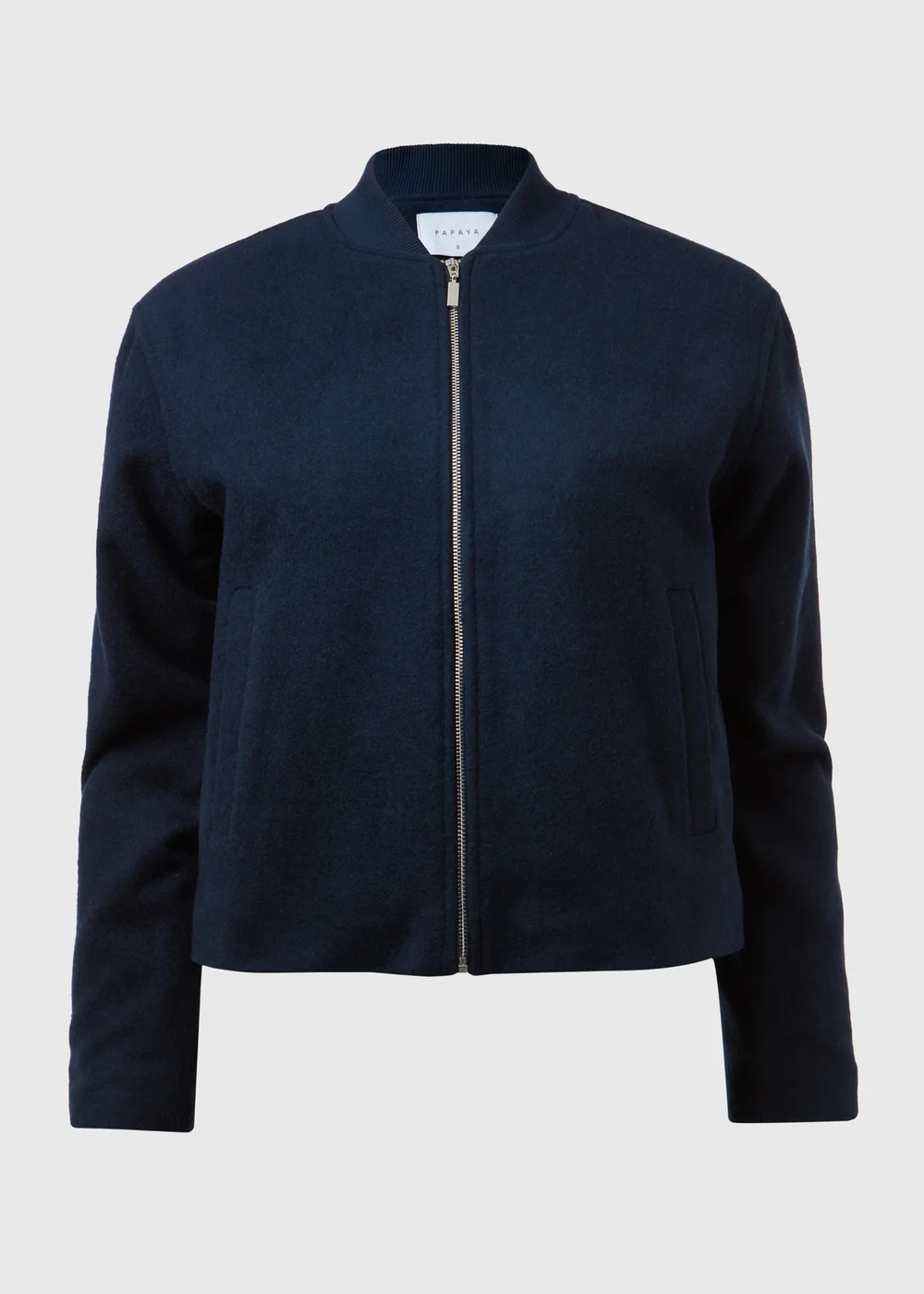 Navy Wool Look Bomber Jacket - 8 Image 5