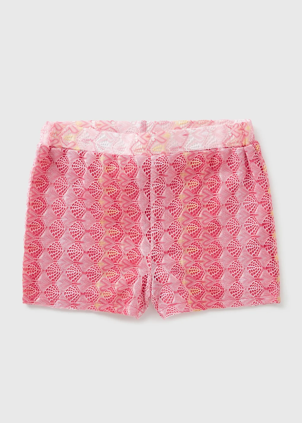 Girls Pink Lace Shorts (7-15yrs) - Age 7 Years Image 1