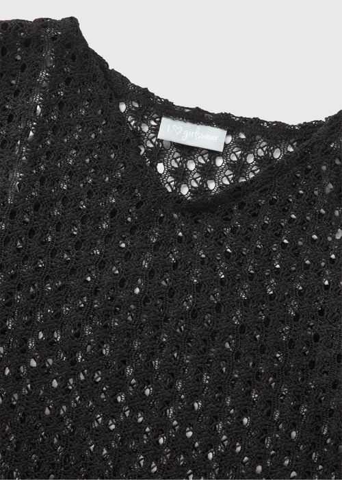Girls Black Lace Kaftan (7-15yrs) - 7 Yrs Image 2
