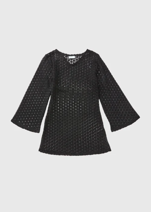 Girls Black Lace Kaftan (7-15yrs) - 7 Yrs Image 1