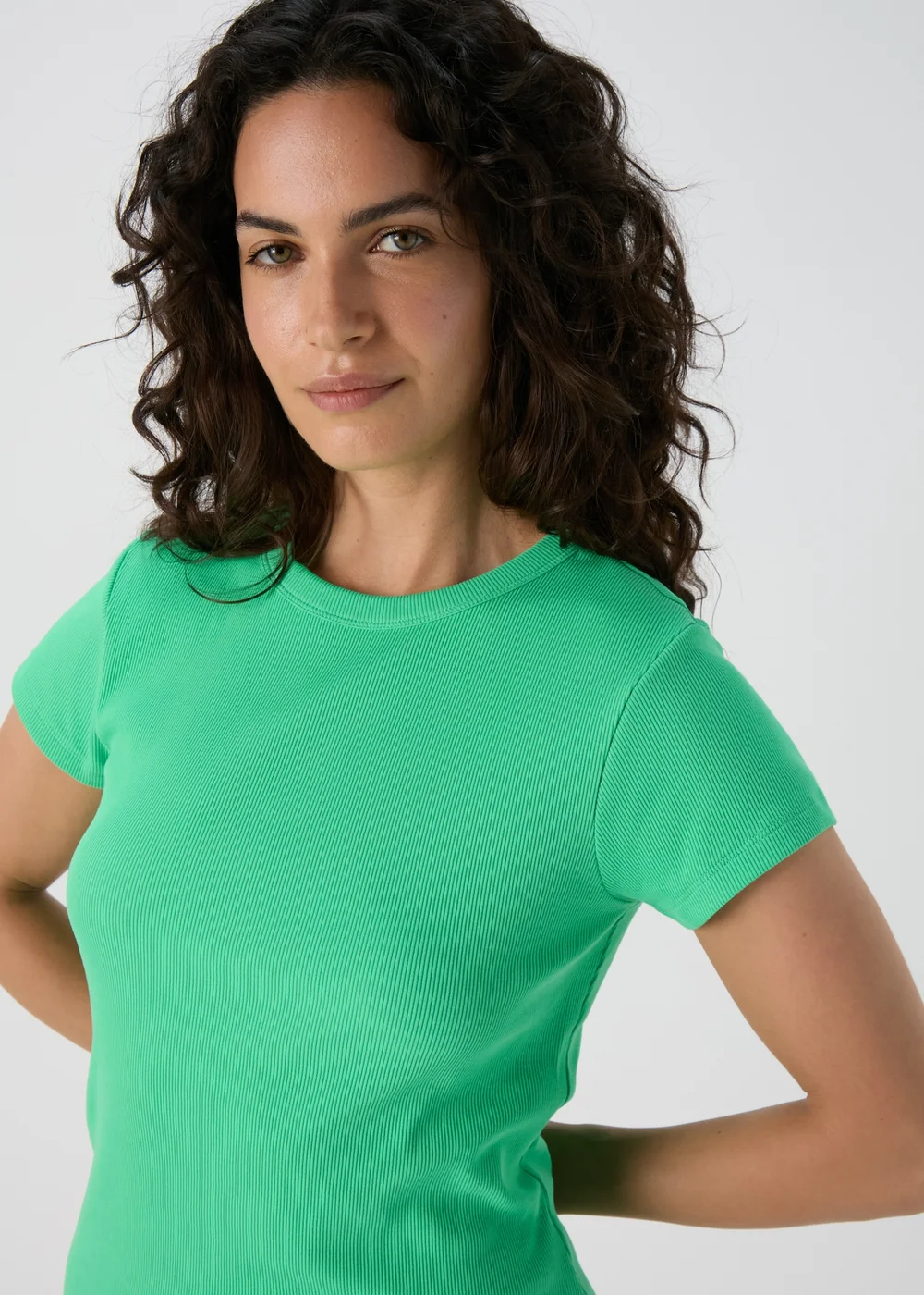 Green Ribbed T-Shirt - Size 8 Image 3