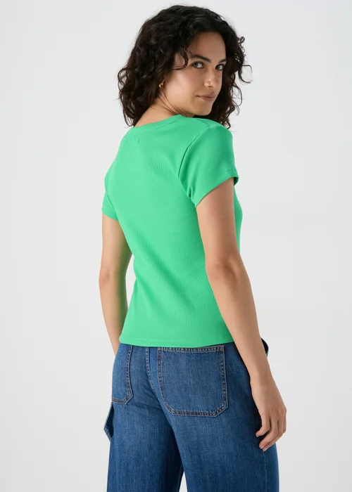 Green Ribbed T-Shirt - Size 8 Image 2