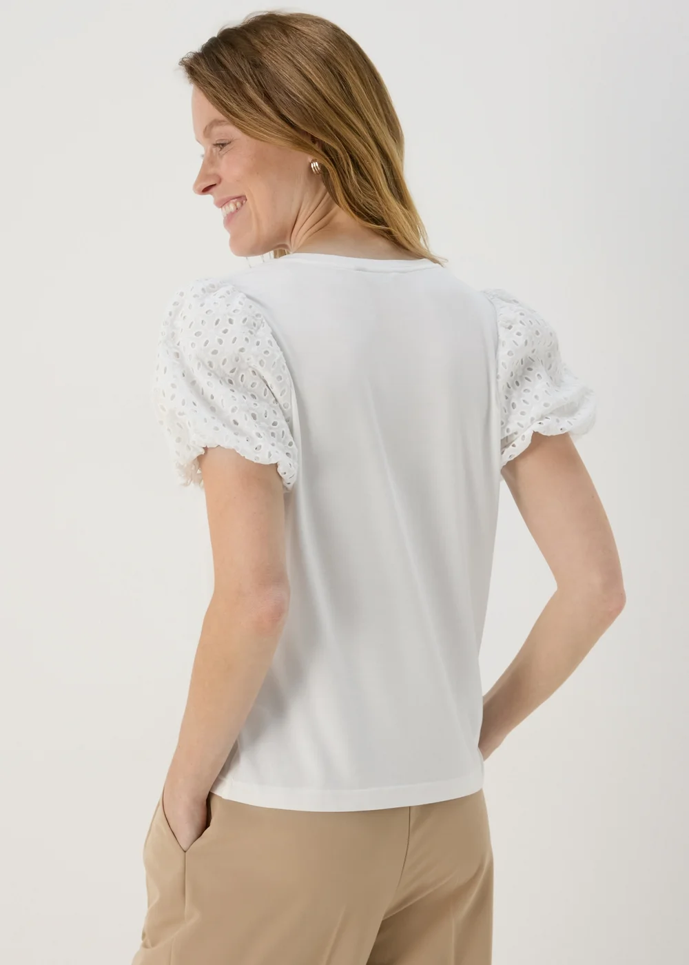 Et Vous White Puff Sleeve T-Shirt - 8 Image 2