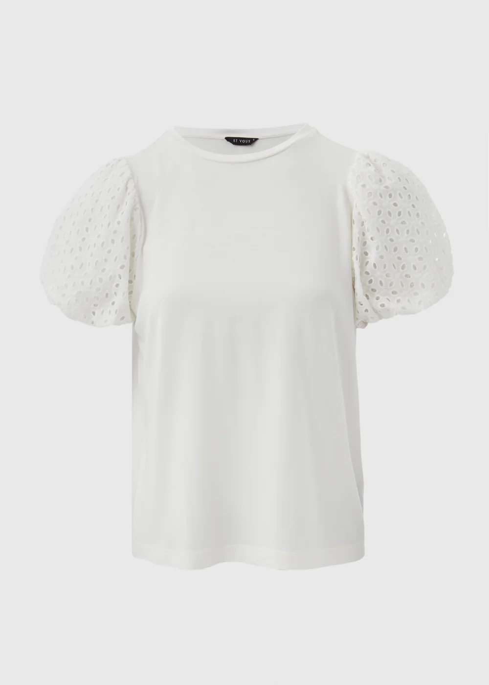 Et Vous White Puff Sleeve T-Shirt - 8 Image 5
