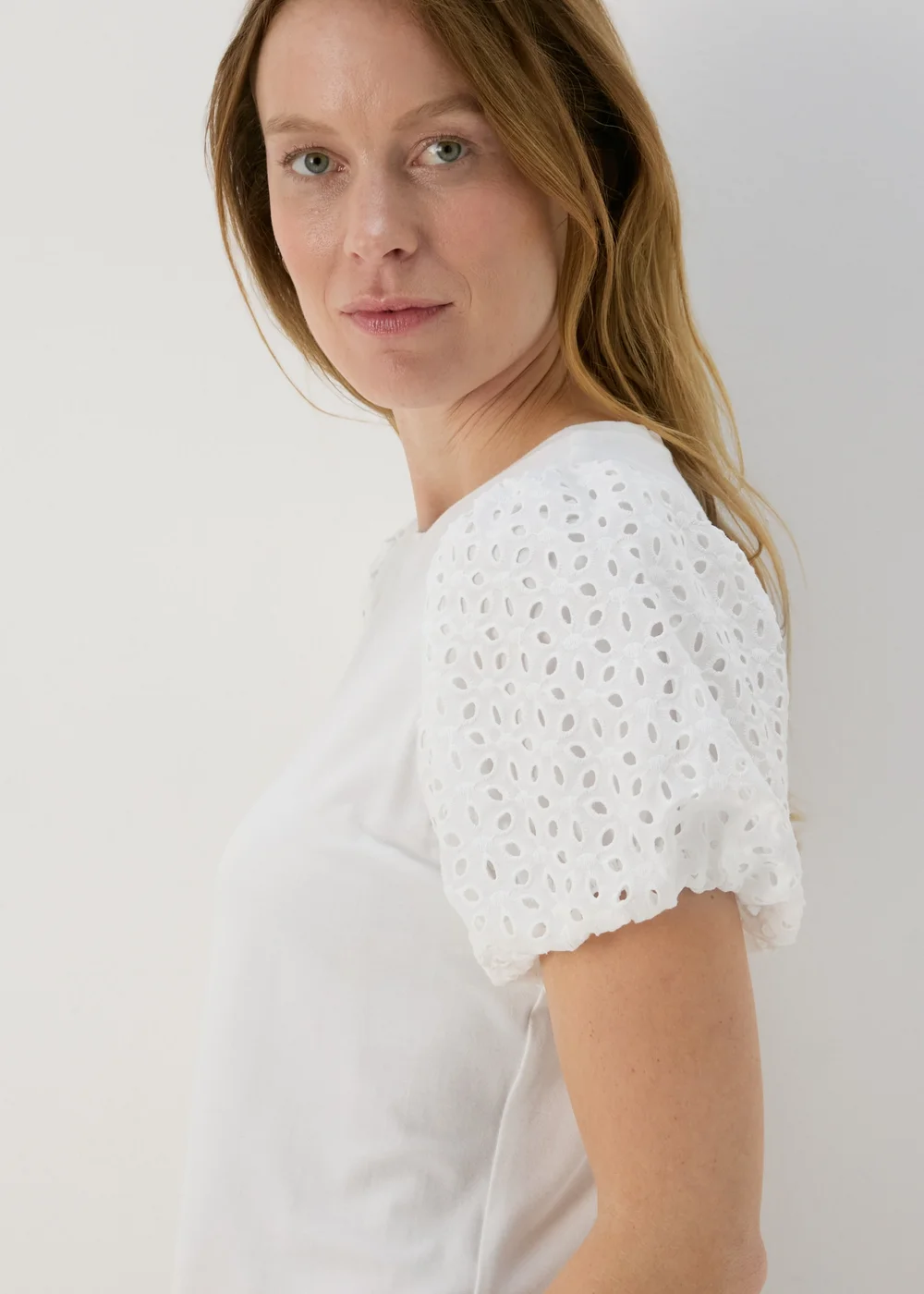 Et Vous White Puff Sleeve T-Shirt - 8 Image 3