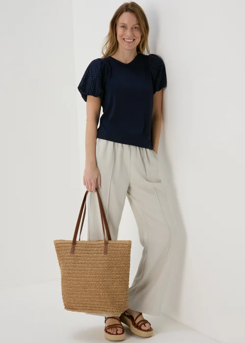 Et Vous Navy Puff Sleeve T-Shirt - 8 Image 4