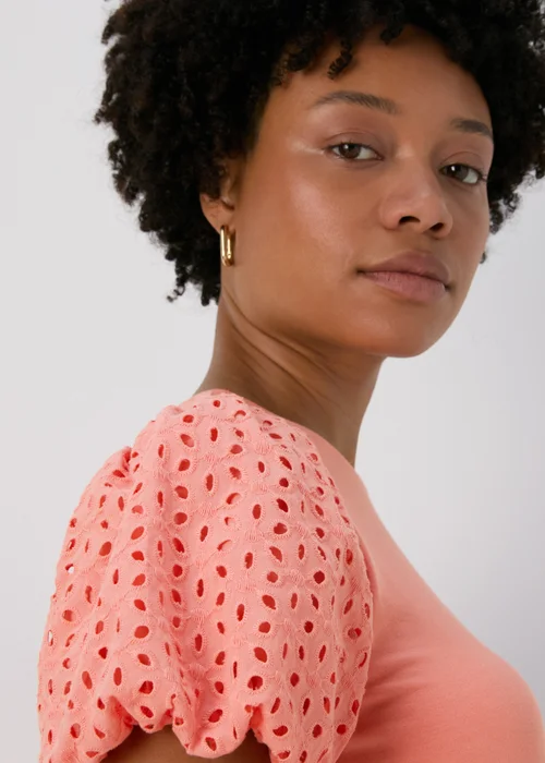 Et Vous Coral Puff Sleeve T-Shirt - 8 Image 3