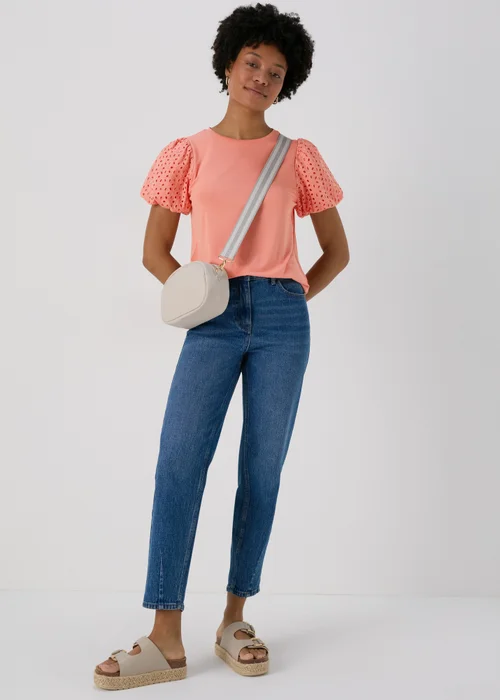 Et Vous Coral Puff Sleeve T-Shirt - 8 Image 4