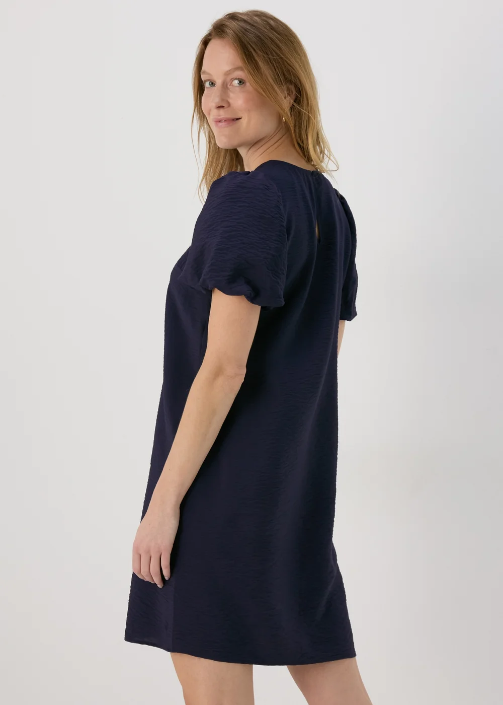 Et Vous Navy Puff Sleeve Midi Dress - 8 Image 2