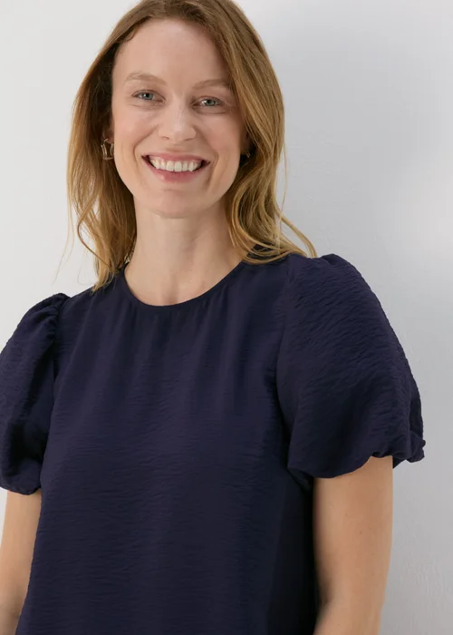 Et Vous Navy Puff Sleeve Midi Dress - 8 Image 3