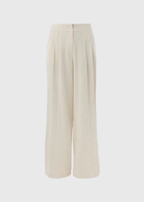 Et Vous Beige Wide Leg Linen Trousers - 8 Image 5