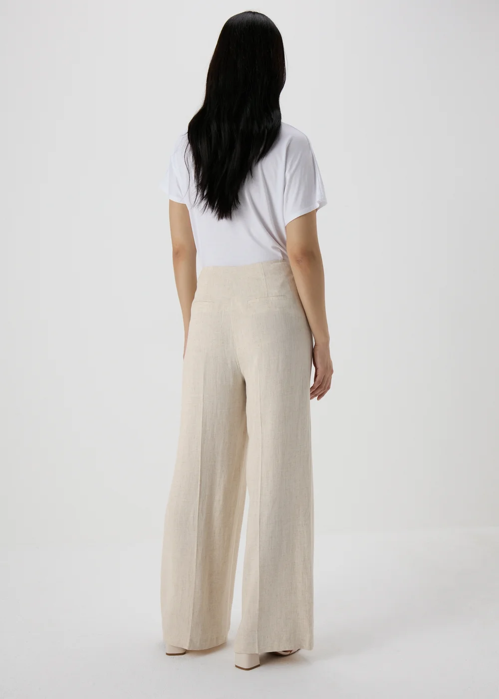 Et Vous Beige Wide Leg Linen Trousers - 8 Image 2