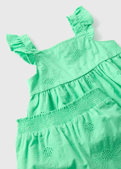 Girls Green Embroidered Co Ord Top & Trousers Set (1-7yrs) - 1-1.5 Yrs Image 2