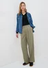 Khaki Wide Leg Trousers - 8 Image 1