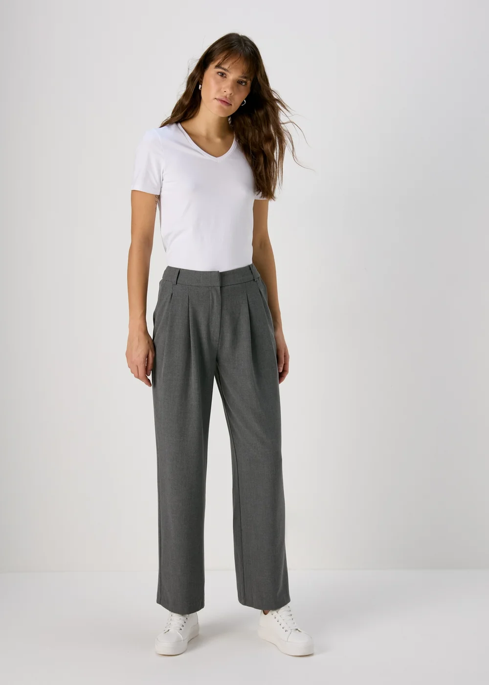 Grey Wide Leg Trousers - 8 Image 4