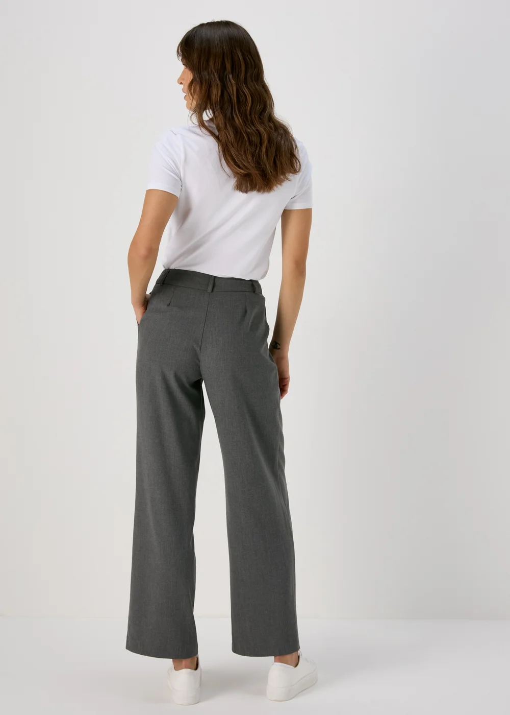Grey Wide Leg Trousers - 8 Image 2