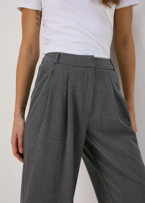 Grey Wide Leg Trousers - 8 Image 3