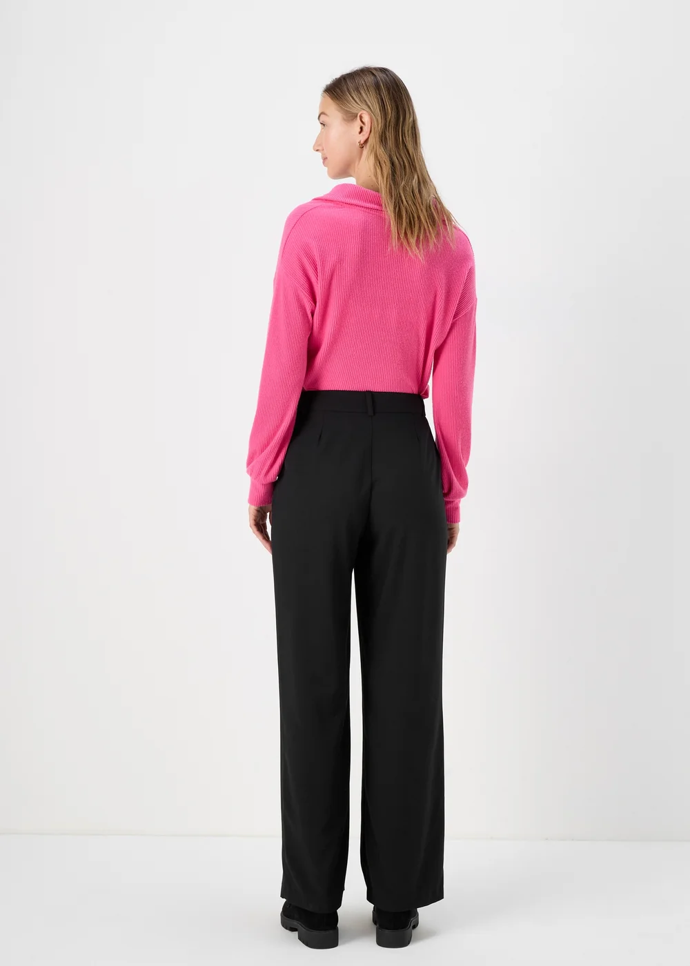 Black Wide Leg Trousers - Size 8 Image 2