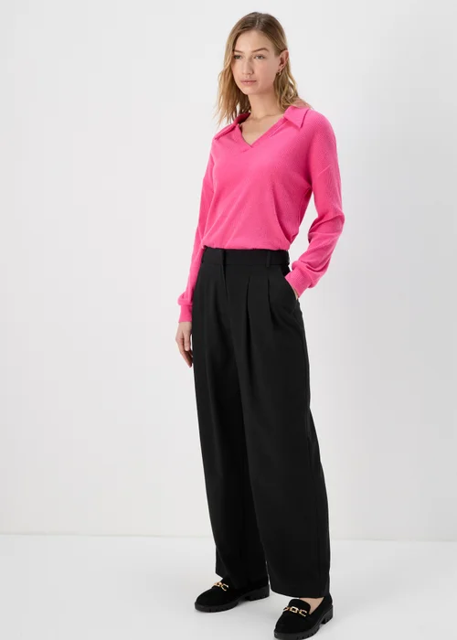 Black Wide Leg Trousers - Size 8 Image 4