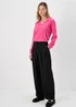 Black Wide Leg Trousers - Size 8 Image 4