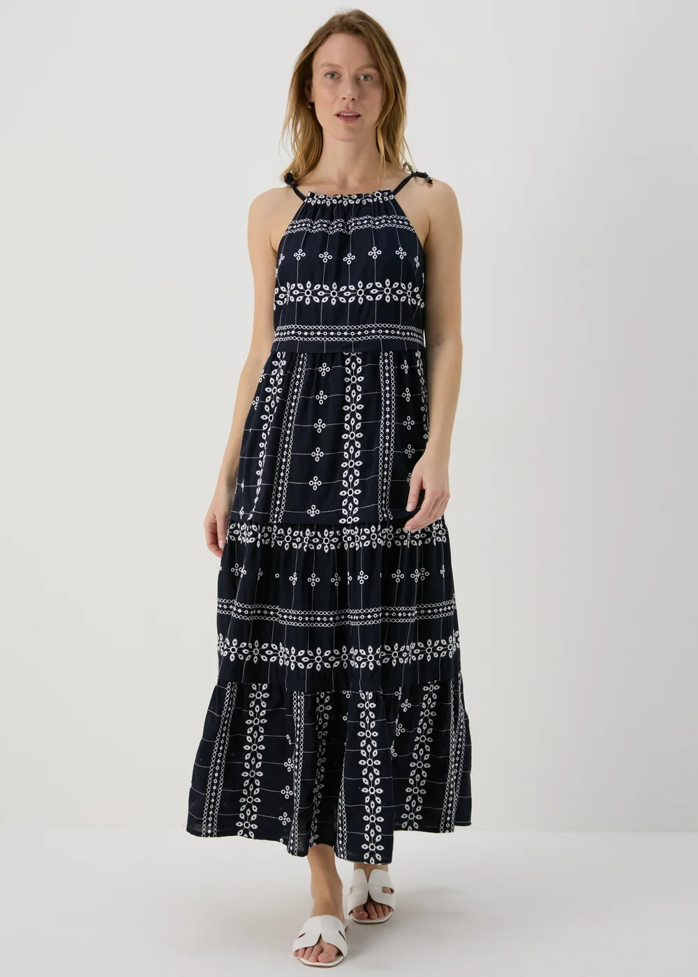 Et Vous Navy Embroidered Cami Dress - 8 Image 1