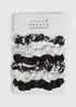 6 Pack Black & White Scrunchies - One Size Image 2