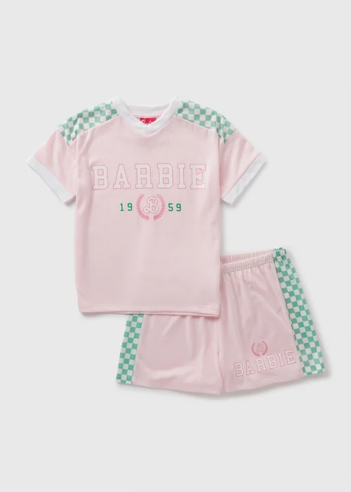 Barbie Kids Pink Pyjama Top & Shorts Set (4-12yrs) - Age 4 Years Image 1