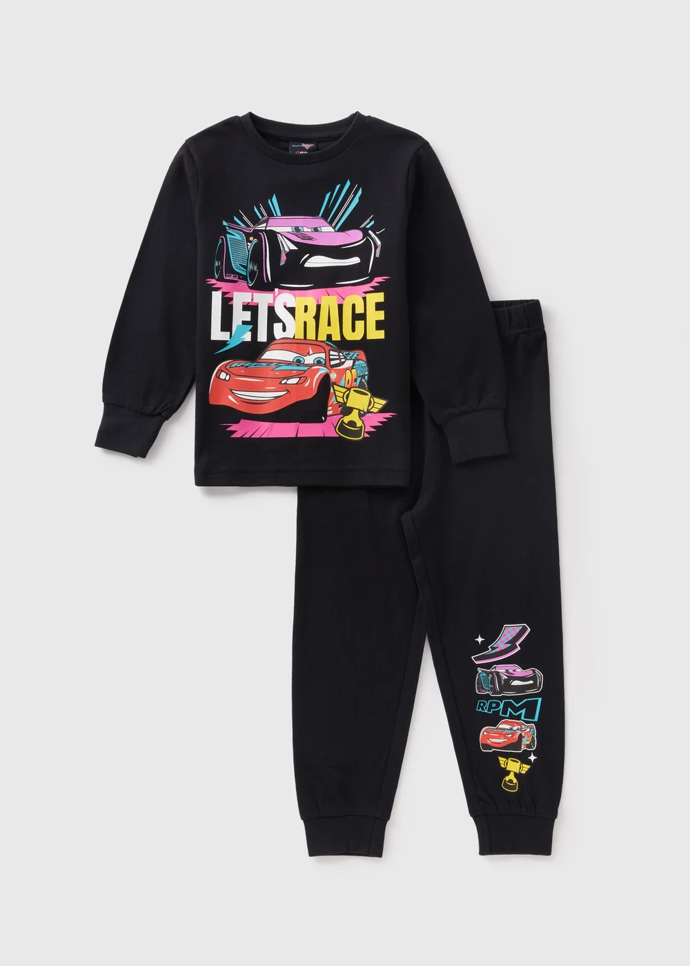 Disney Kids Black Cars Pyjama Top & Bottoms Set (1-7yrs) - 1 half year to 2 Image 1