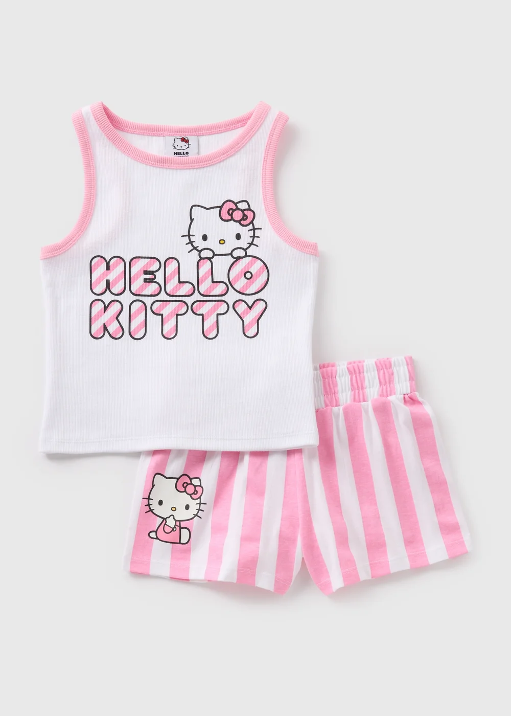 Hello Kitty Kids Pyjama Top & Shorts Set (4-12yrs) - Age 4 Years Image 1