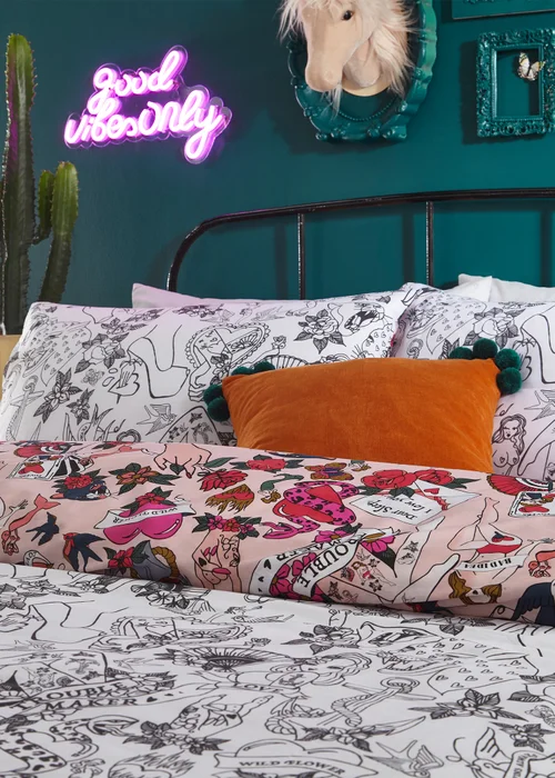 furn. Inked Tattoo Inspired Duvet Cover Set - Single Image 3
