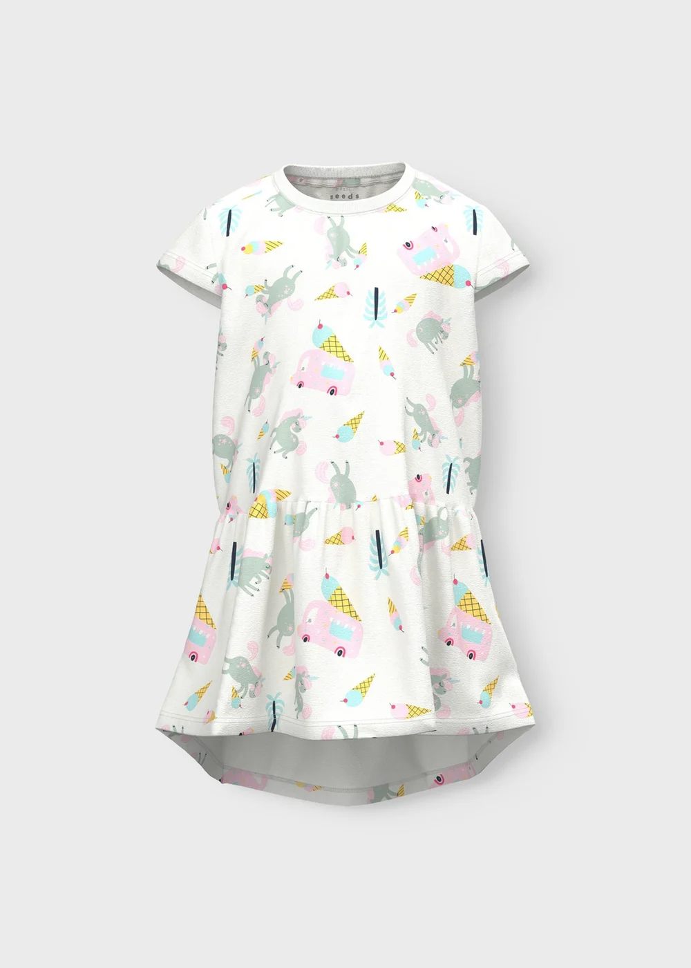 Name It Girls White Multicolour Print Dress - 9-12 months Image 1
