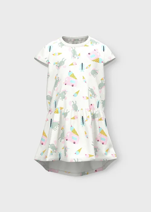 Name It Girls White Multicolour Print Dress - 9-12 months Image 1