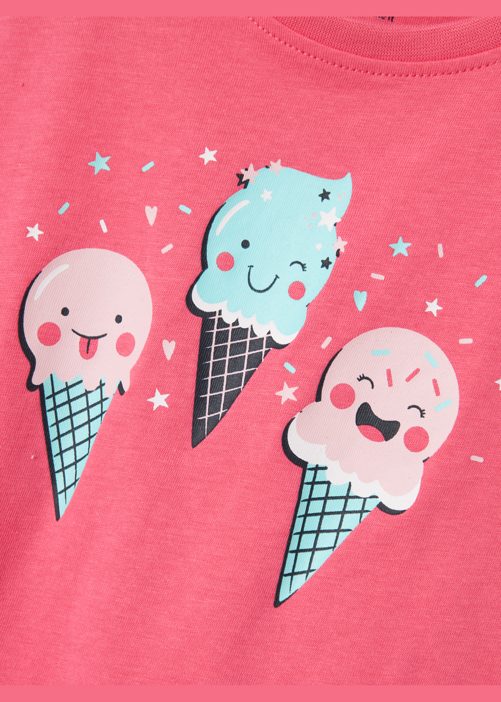Name It Girl Pink Ice-Cream Top & Shorts Set (9mths-5yrs) - 9-12M Image 4
