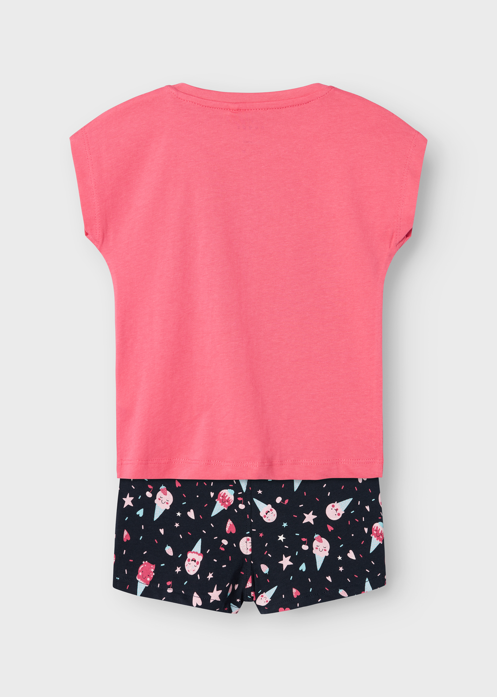 Name It Girl Pink Ice-Cream Top & Shorts Set (9mths-5yrs) - 9-12M Image 2