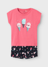 Name It Girl Pink Ice-Cream Top & Shorts Set (9mths-5yrs) - 9-12M Image 1