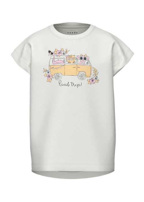 Name It Girls White Road Trip T-Shirt (9mths-5yrs) - 9-12M Image 4