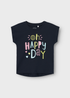 Name It Girls Black Happy Day T-Shirt (9mths-5yrs) - 9-12M Image 1