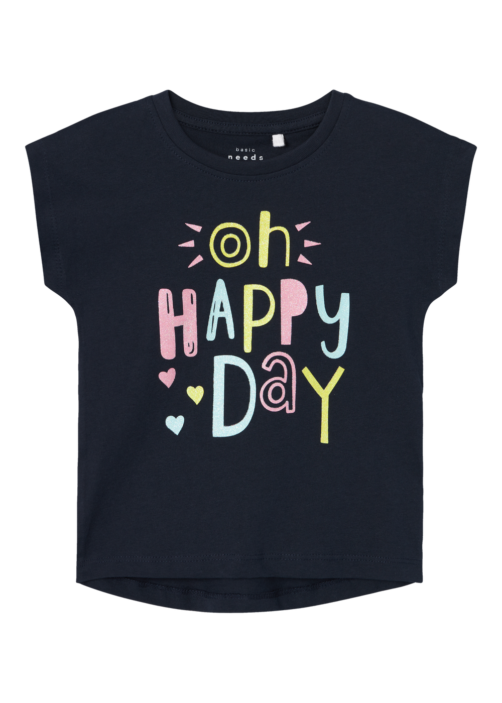 Name It Girls Black Happy Day T-Shirt (9mths-5yrs) - 9-12M Image 5