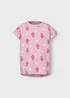 Name It Girls Pink Floral T-Shirt (9mths-5yrs) - 9-12 months Image 1