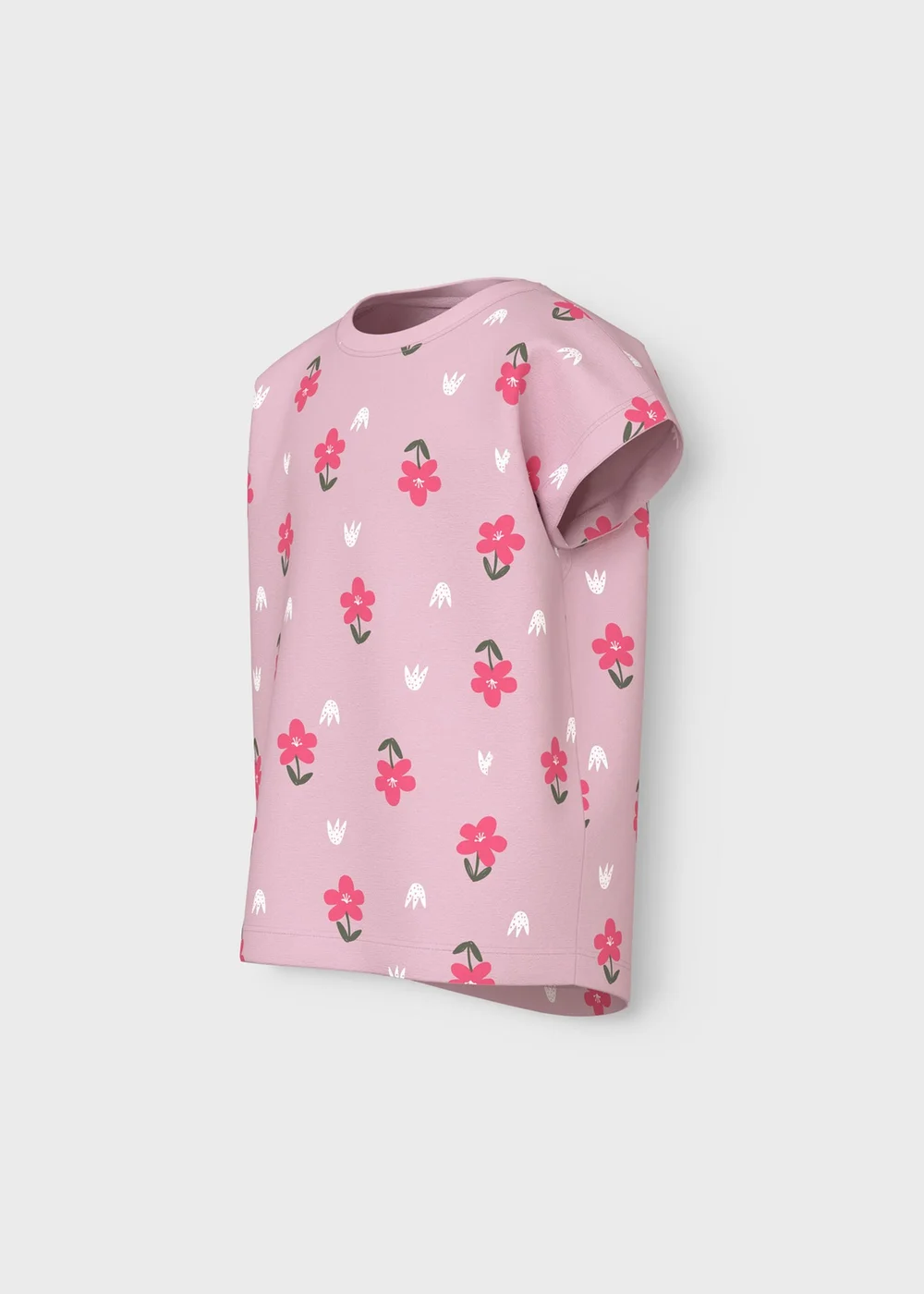 Name It Girls Pink Floral T-Shirt (9mths-5yrs) - 9-12 months Image 3