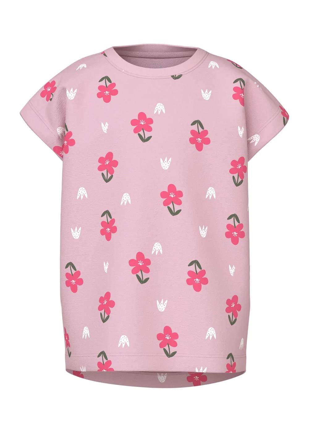 Name It Girls Pink Floral T-Shirt (9mths-5yrs) - 9-12 months Image 4